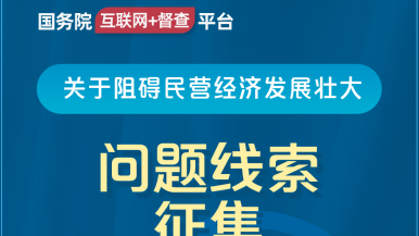 KTV操肥逼国务院“互联网+督查”平台公开征集阻碍民营经济发展壮大问题线索